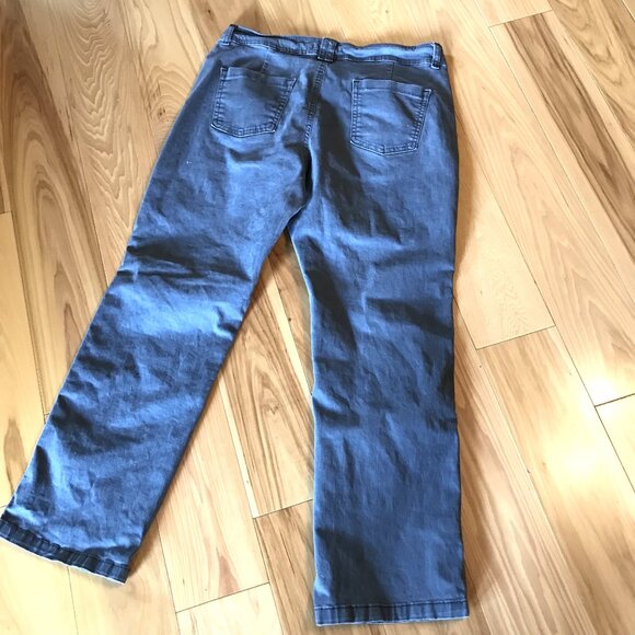 Grunge Hippie Pants, 12 Petite: Upcycled Gray Tattered Patchwork Grunge Jeans - Picture 8 of 8